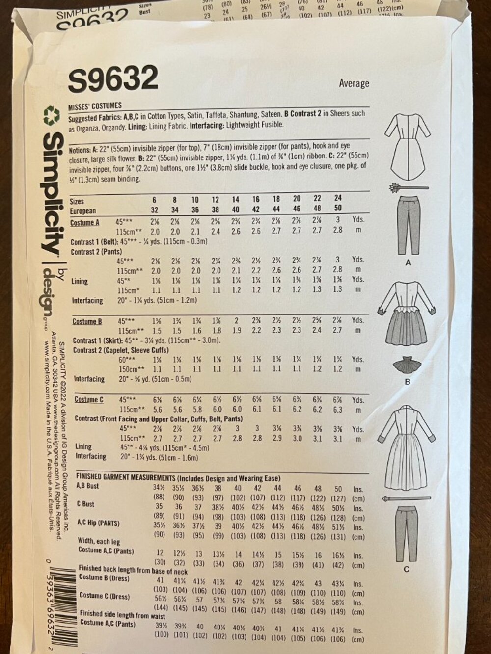 Witch Christmas Elf Simplicity 9632 Misses Halloween Costume Sewing Pattern NEW - Picture 8 of 8